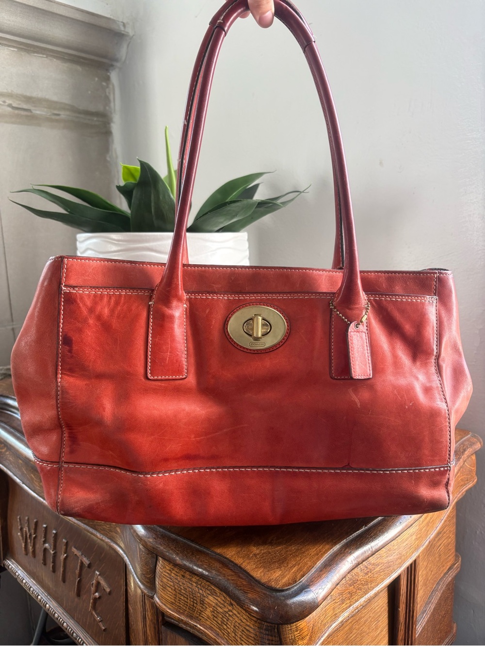 Coach orange Madeline Satchel shoulder bag - Picture 2 of 11